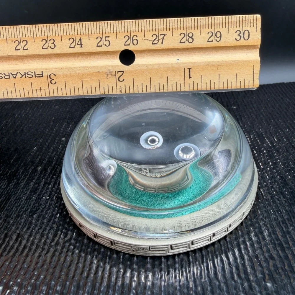 Vintage‎ Fort Pewter Horse Heads Dome Paperweight Equestrian Desk Decor 3 Inch